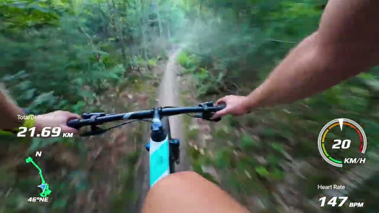 Beeld van de trail uit de POV-video van MTB Sint-Oedenrode